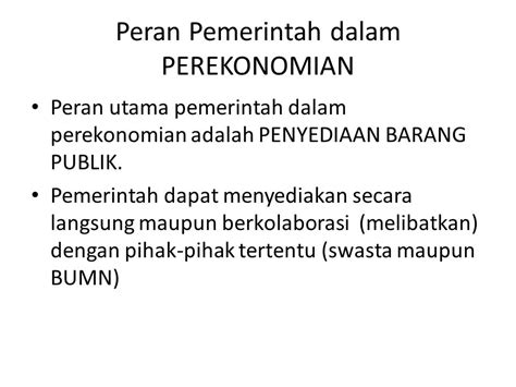 Peran Pemerintah Dalam Perekonomian Newstempo