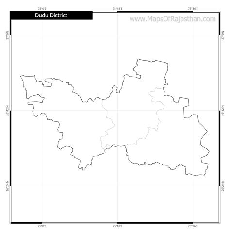 Dudu District Outline Map With Tehsil Boundaries - MapsOfRajasthan