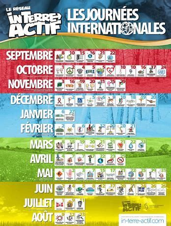 R Seau In Terre Actif Calendrier Des Journ Es Internationales