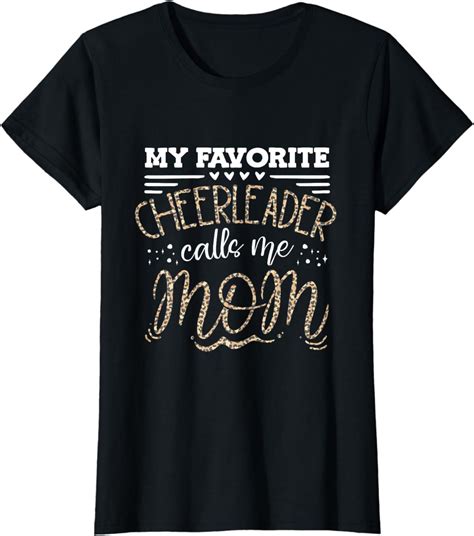 Funny Cheerleading Mother Leopard Cheetah Print Cheer Mom T Shirt