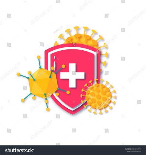 Immune System Concept Medical Shield Surrounded Stock Vector Royalty