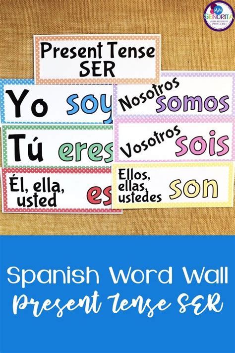 Spanish Present Tense Ser Verb Conjugations Bulletin Board Set