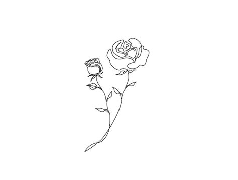 Premium Vector Continuous One Line Drawing Of Roses Flower Rose