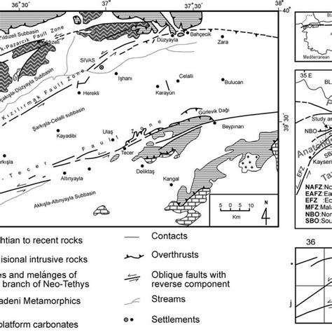 Location And Simplified Geologic Map Showing Tectonic Units Of The