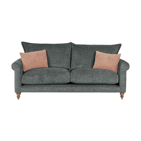 Bassett Charcoal Fabric 4 Seater Sofa Oak Furnitureland