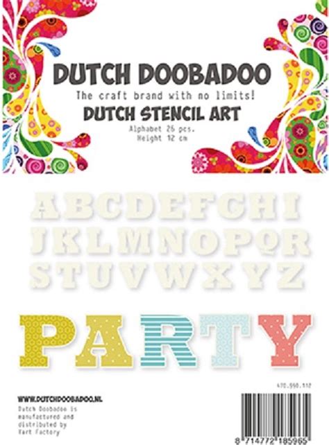 Dutch Doobadoo Stencil Art Alphabet A Z 120mm