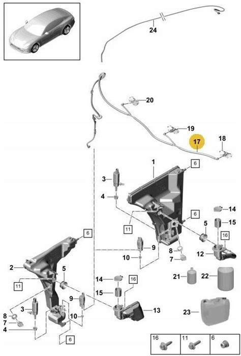 Wycieraczka samochodowa Porsche Przewód Wąż Spryskiwacza Porsche