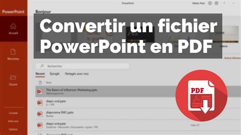 Convertir Un Fichier PowerPoint En PDF YouTube