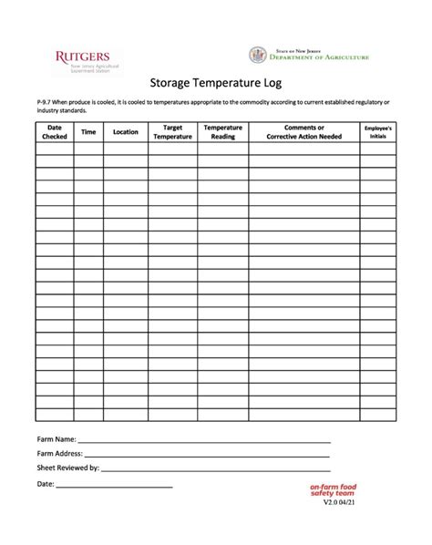 40 Printable Temperature Log Sheets Word Excel Pdf