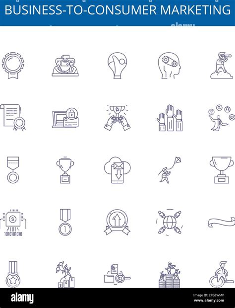 Business To Consumer Marketing Line Icons Signs Set Design Collection