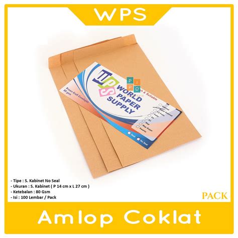 Jual WPS Amplop Coklat Ukuran Super Cabinet 14 X27 Cm No Seal