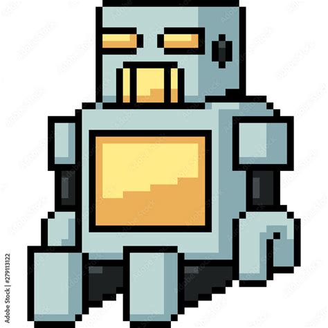 Vector Pixel Art Toy Robot Stock Vector Adobe Stock