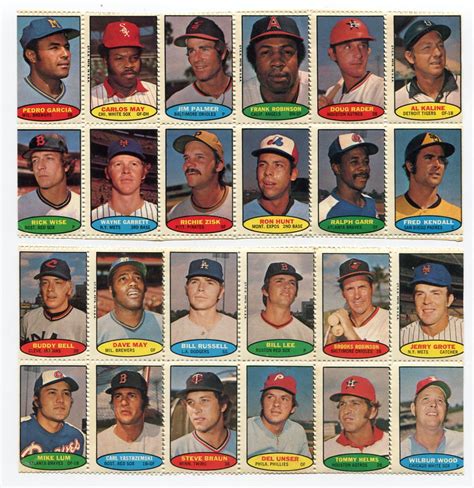 Lot Detail 1974 Topps Baseball Stamps 2 Sheets Of 12 W HOFers