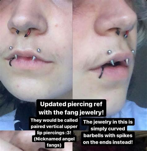 Two Pictures Of A Woman With Piercings On Her Nose And The Caption