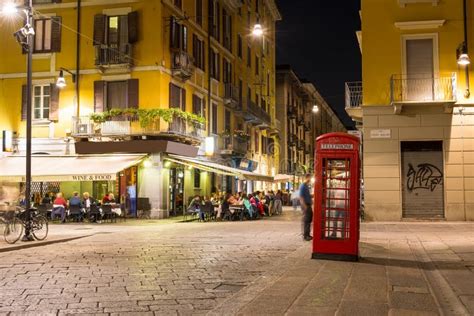 Old Street in Milan at Night Stock Image - Image of outdoor, dinner: 45657849