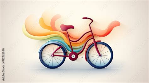 Color Illustration Of A Bicycle Concept Art Bicycle Drawing With