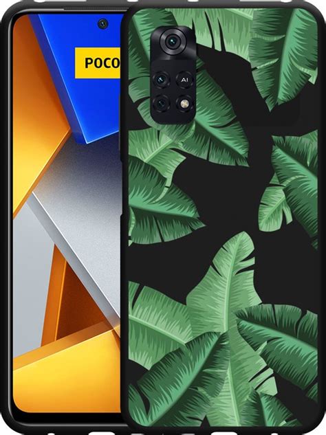 Xiaomi Poco M Pro Hoesje Zwart Palm Leaves Designed By Cazy Bol