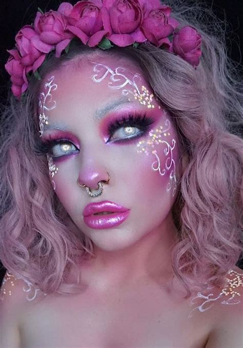 Pink Beauty Fairy Makeup Pink Halloween Halloween Makeup Looks