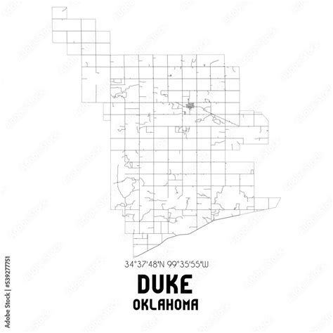 Fototapeta mapa świata dla dzieci Duke Oklahoma US street map with