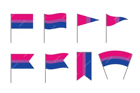 Premium Vector Set Of Bisexual Flags Lgbtqi Concept Flat Vector