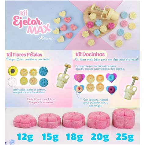 Kit Jogo Ejetor Max Blue Star Modelar Massas Brigadeiros Doces Beijinho