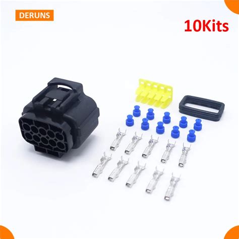 10 Pin Way 10set Kit Female Waterproof Electrical Connector Plugs For Automotive In Connectors