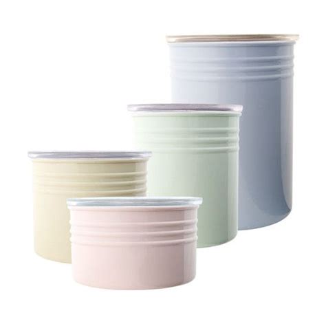 Timolino 4 Piece Pastel Canister Set Pastel Kitchen Canister Sets