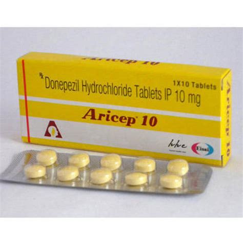 Donepezil Hydrochloride Tablets I P 10 Mg Aricep General Medicines