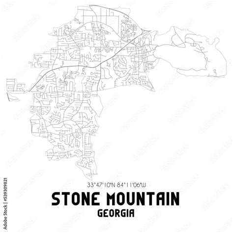 Fototapeta mapa świata dla dzieci Stone Mountain Georgia US street map