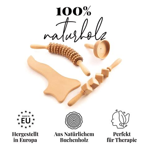 Tuuli Maderotherapie Holz Set Massageger T Massageroller Cellulite