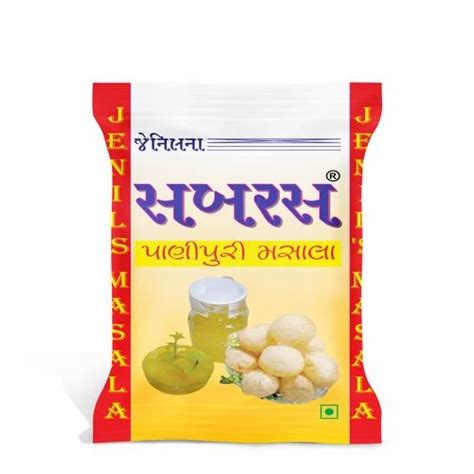 Jenil Sabras Panipuri Masala Packaging Size 30gm Packaging Type