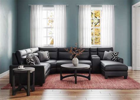 Black Leather Sectional Sofa Decorating | Cabinets Matttroy