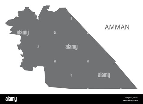 Amman Jordanien Governorate Karte Grau Abbildung Silhouette Form Stock