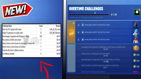 Overtime Challenges All 16 Overtime Challenges And Rewards In Fortnite