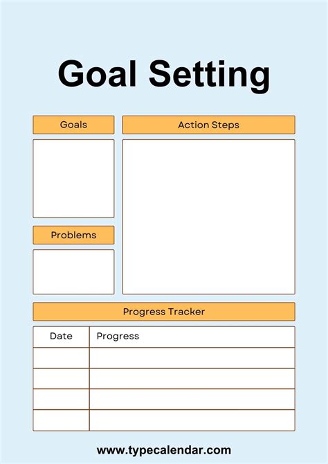 Free Printable Goal Setting Templates Pdf Word Students Employees