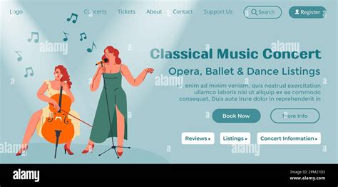 Classical music concert, opera and ballet website Stock Vector Image ...