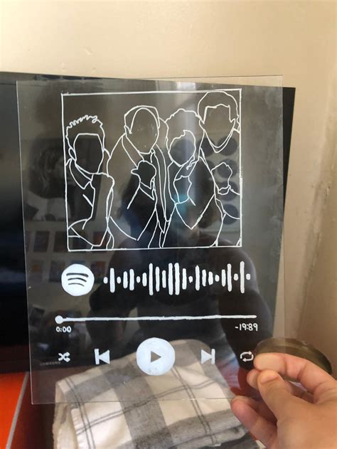 Personalized Spotify Song Glass With Frame Etsy