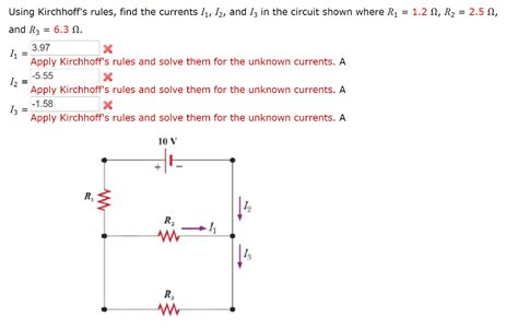 Solved Using Kirchhoffs Rules Find The Currents I1 I2