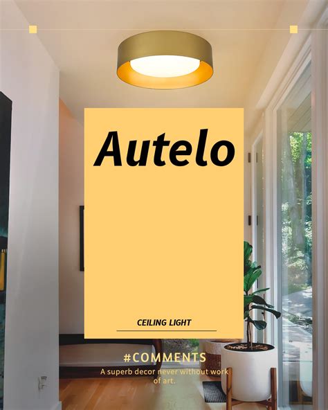 Autelo Gold Flush Mount Ceiling Light Led Ceiling Mount Light