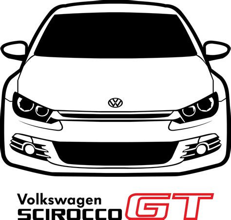 Volkswagen Scirocco GT Vector Templet Svg Png Pdf Eps Jpeg Etsy