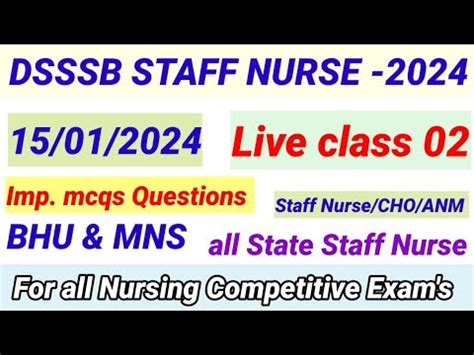 Bhu Dssb Staff Nurse Previous Year Old Question Paper Solution