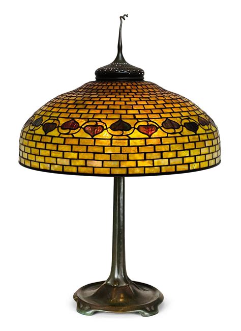 Lot Tiffany Studios Acorn Table Lamp