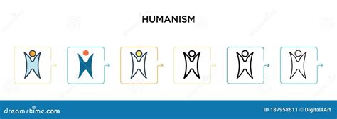 Humanism Vector Icon In 6 Different Modern Styles Black Two Colored