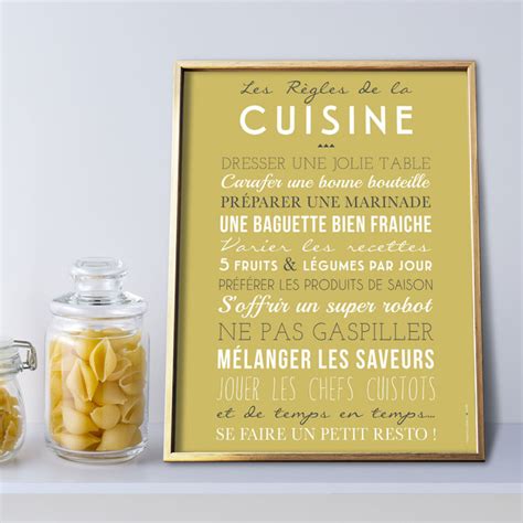 Les Règles de la Cuisine Stickers Affiches et Tableaux Déco