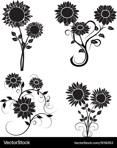 Sunflower Silhouette SVG