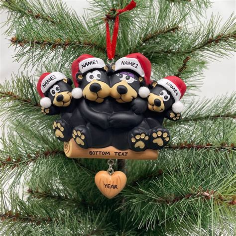 14 Black Bear Christmas Ornaments