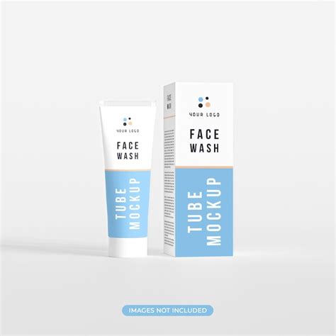 Maquete de tubo e caixa de cosméticos para creme facial PSD Premium