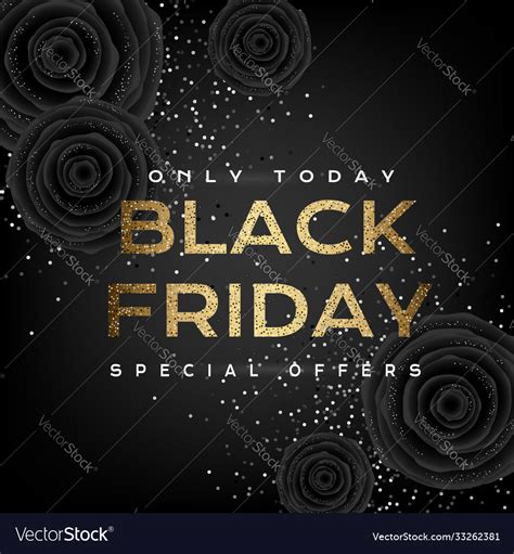 Black Friday Luxury Poster With Decorations Vector Image