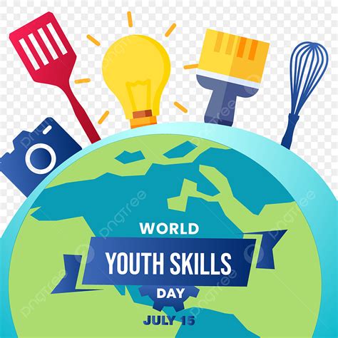 World Youth Day Vector Design Images Earth With World Youth Skills Day