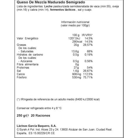 Queso Semicurado Light Garcia Baquero Your Spanish Corner